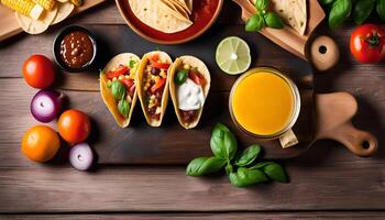 Delicious Mexican Tacos with Toppings photo