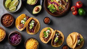 Delicious Mexican Tacos with Toppings photo