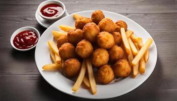 Fried Chicken Nuggets and Fries photo