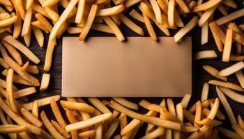 French Fries Frame with Blank Card photo