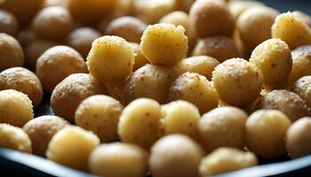 Close Up of a Group of Macadamia Nuts photo