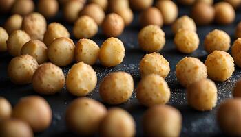 Close-up of Roasted Macadamia Nuts photo