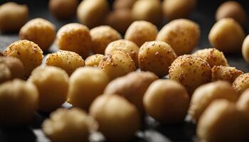 Close-up of a Collection of Toasted Macadamia Nuts photo