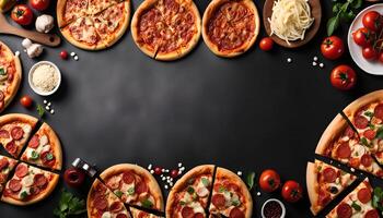 Delicious Pizza and Toppings Arrangement photo