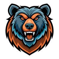 the head of a bear with an angry expression vector