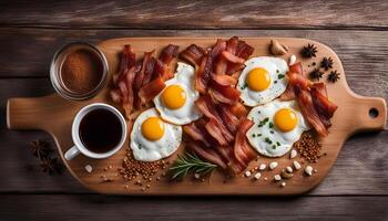 Breakfast with Bacon and Eggs photo