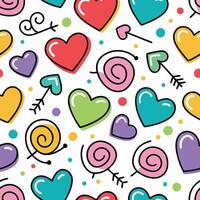 seamless pattern with hearts and arrows vector