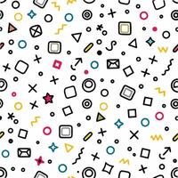 seamless pattern with geometric shapes and symbols vector