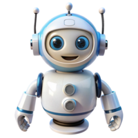 Adorable Friendly Robot Character 3D Render png