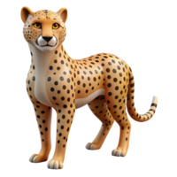 Adorable 3D Render of a Cheetah, Standing Pose, png