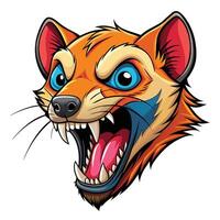 an angry red fox head with its mouth open vector