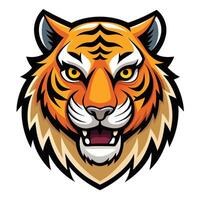 a tiger head with an angry expression vector