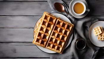 gofres con café foto