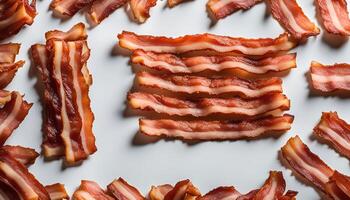 Crispy Bacon on a White Background photo