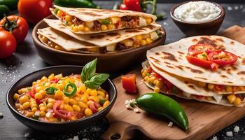 Delicious Quesadillas with Corn Salsa photo