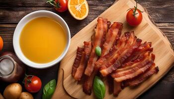Crispy Bacon with Orange Juice photo