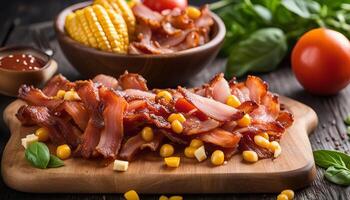 Crispy Bacon with Corn Kernels photo