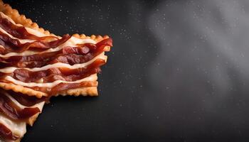 Crispy Bacon Cracker with Creamy Topping photo