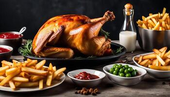 Roast Chicken with Sides, a Delicious Spread photo