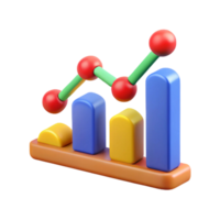3D Render of Colorful Bar Graph Showing Growth png
