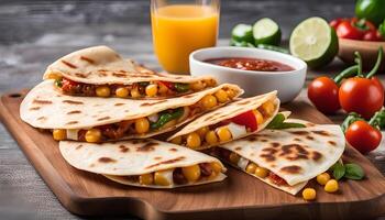 Delicious Quesadillas with Corn and Filling photo