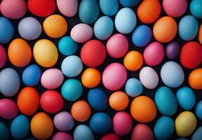 Colorful collection of decorative eggs for Spring celebration festivities photo