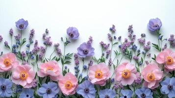 Colorful floral arrangement showcasing various blooms on a white background photo
