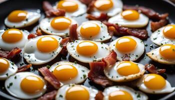 Fried Eggs with Crispy Bacon photo