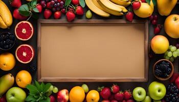 Fruit Board with Frame and Blank Space photo