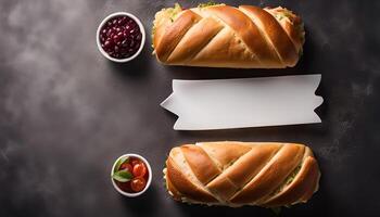 Two Delicious Sandwiches with Cranberry and Cherry photo