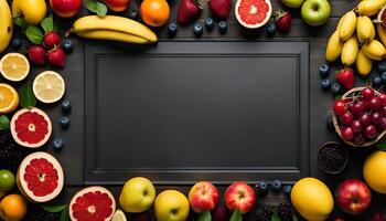 Frame of Fresh Fruits photo