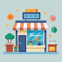 a store front with a sign that says vector