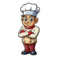 cartoon chef with arms crossed and smiling vector