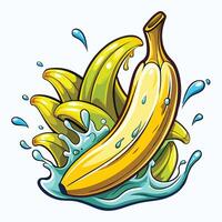 banana splash illustration vector
