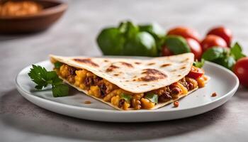 Delicious Quesadilla with Ground Beef and Cheese Filling photo