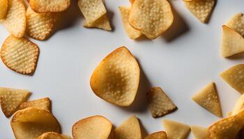 Crispy Crackers on White Background photo