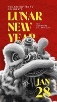 Red Lunar New Year Invitation Instagram Story template