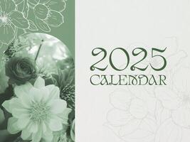 2025 Calendar with Flowers Theme template