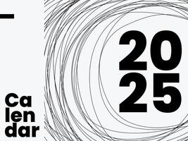 Abstract Monochrome 2025 Calendar Template