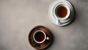 Two Cups of Tea - Top View photo