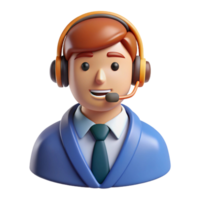 3D Render of a Smiling Customer Service png