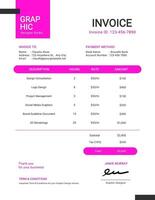 White Pink Freelance Designer Invoice template
