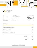 Freelancer Graphic Design Invoice template