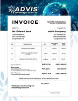 Advertising Company Marketing Blue Invoice Template