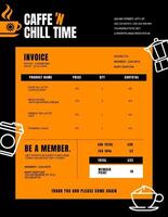 Dine In Cafe Member Invoice Template Black and Orange