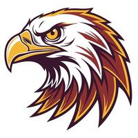 an eagle head with a yellow and brown color scheme vector