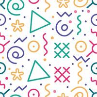 seamless pattern with colorful geometric shapes and lines vector