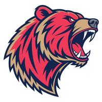 the head of a bear is shown with its mouth open vector