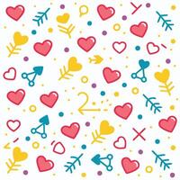 a colorful pattern with hearts and arrows vector