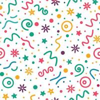 seamless pattern with colorful confetti and stars vector